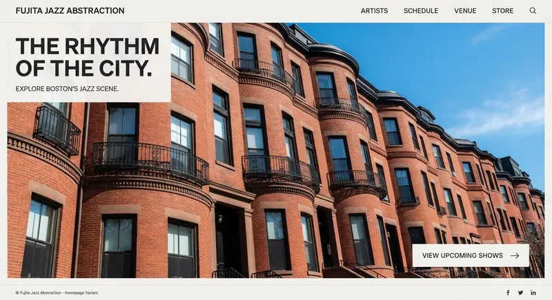 Historic Beacon Hill brownstones photographed at a strong diagonal, red brick against a sharp blue sky